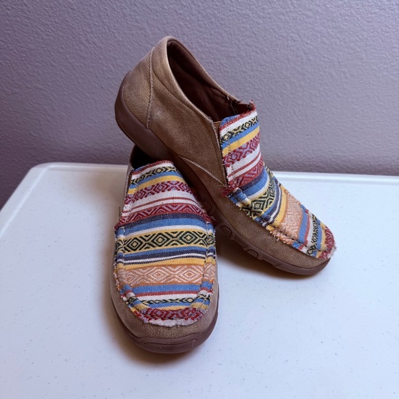 Roper Womens Shoes Size 8 Loafers Johnnie Style Driving Aztec - Picture 5 of 9